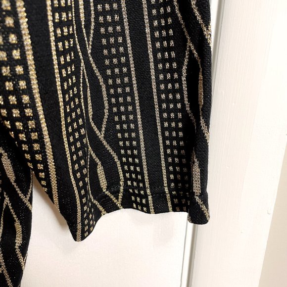 1970s vintage metallic gold and black tunic - size 2x - Picture 2 of 6